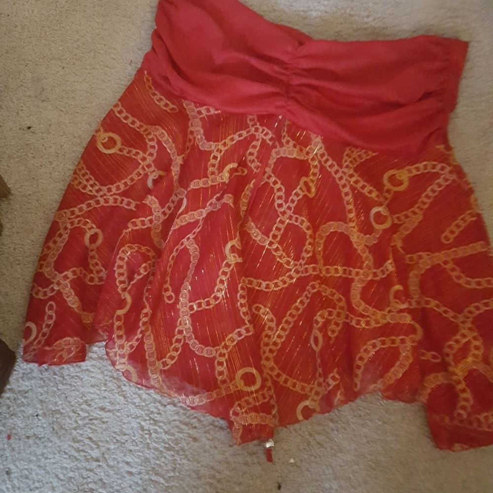 Red & Gold Tube Top